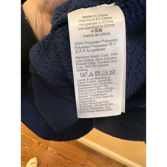 J. Crew Blue Fleece 3/4 Button Up Sweater Size Small - Picture 3 of 4